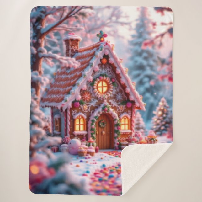 Happy Winter with Christmas  Sherpa Blanket (Front)