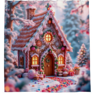 Happy winter with Christmas  Shower Curtain