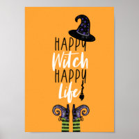 Happy Witch Happy Life | Orange Halloween Witch