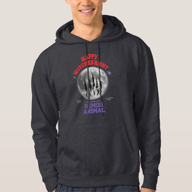 happy witches night demon animal hoodie (Front)