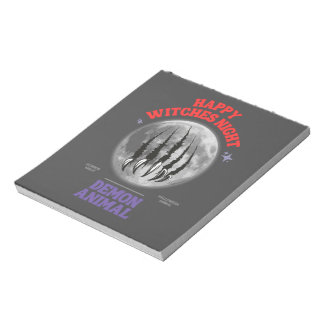 happy witches night demon animal notepad