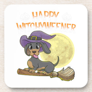 Happy Witchyweener Rottweiler Dog Owner Gift Coaster