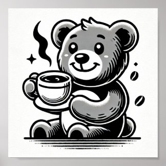 Happy with coffee poster