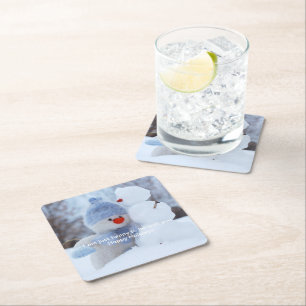 Happy with you square paper coaster