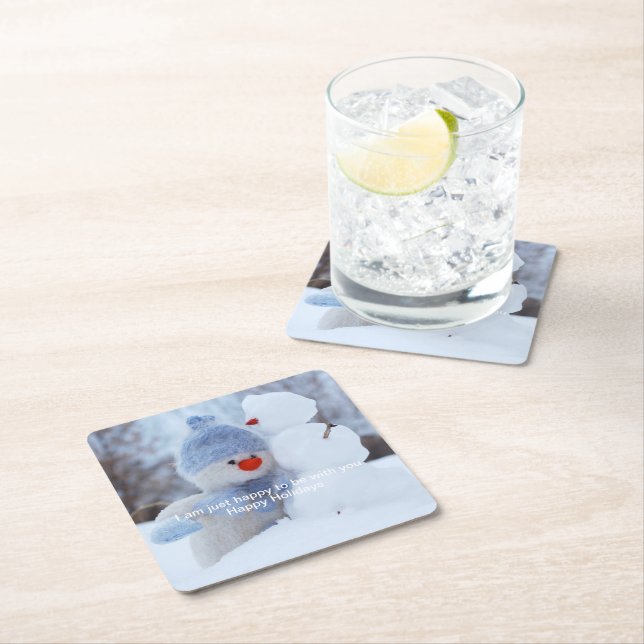Happy with you square paper coaster (Insitu)