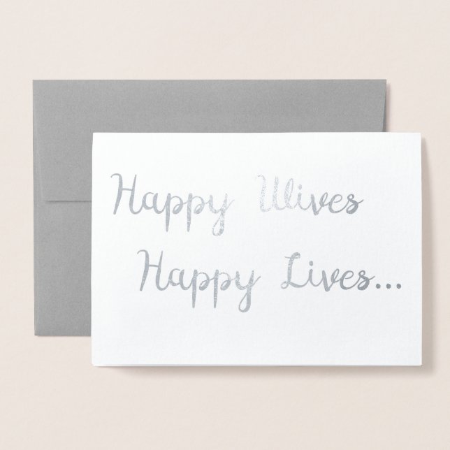 Happy Wives, Happy Lives Card | Lesbian Wedding (Front With Envelope)