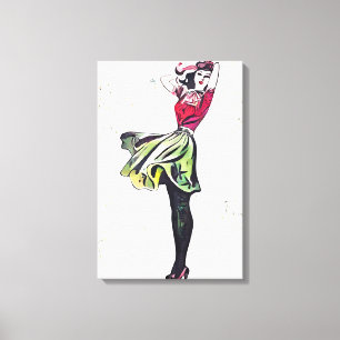 Happy woman canvas print