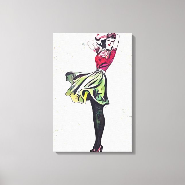Happy woman canvas print (Front)