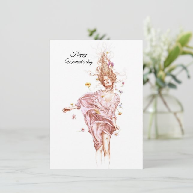 Happy woman's day holiday card (Standing Front)