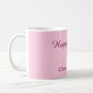 Happy woman's day pink mauve name stylish calligra coffee mug