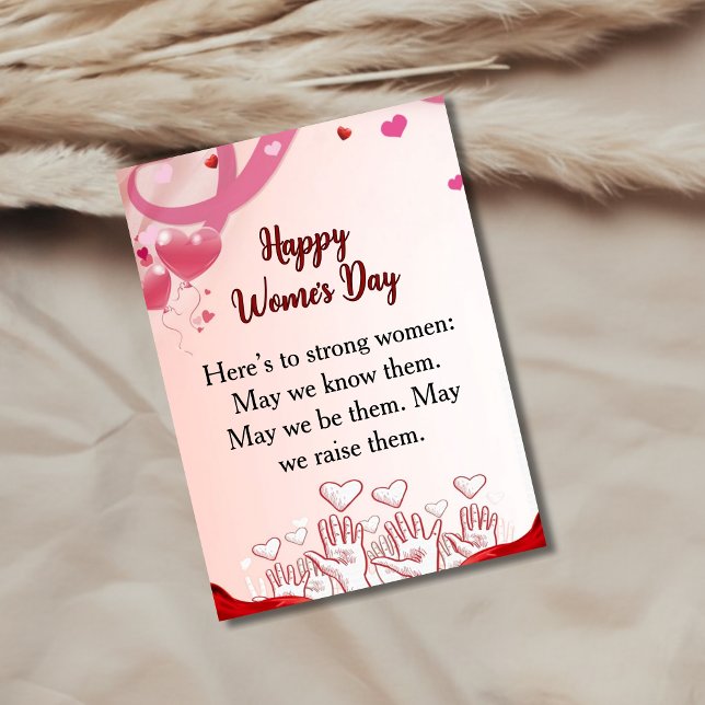 Happy Women’s Day Strong Women Inspirational Quote Holiday Card (Creator Uploaded)