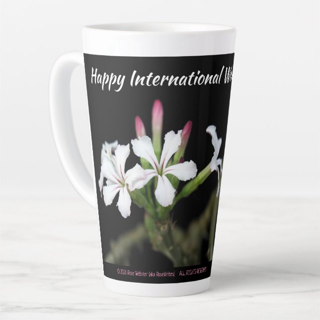 Happy Women's Day 2026 by RoseWrites  Latte Mug (Left Angle)