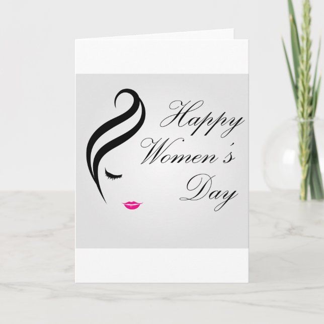 Happy womens day card with face of a lady (Front)