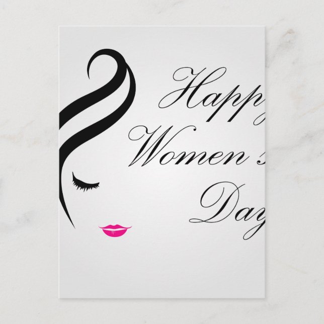 Happy womens day card with face of a lady (Front)