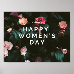 Happy women's day floral poster