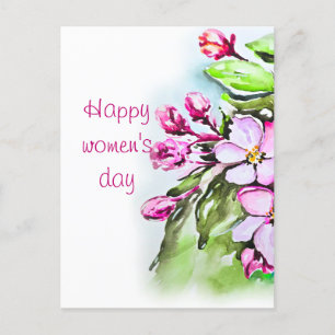 Happy women's day holiday postcard