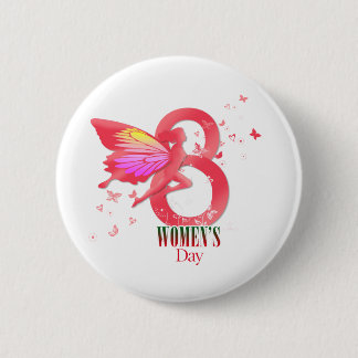 happy womens day march 6 cm round badge