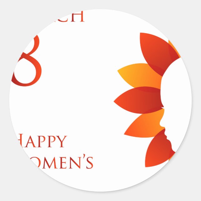 Happy womens day march 8 classic round sticker (Front)