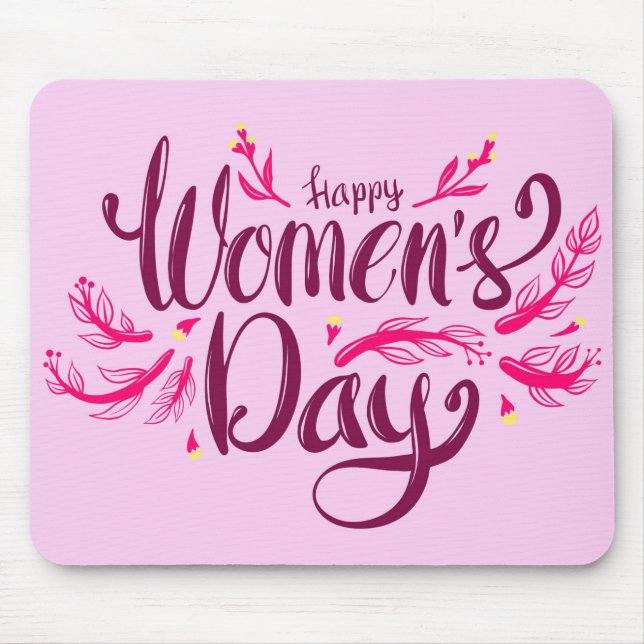 Happy Women's Day Mouse Mat (Front)