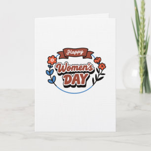 Happy Women's Day Retro Floral Tri-Blend S Card