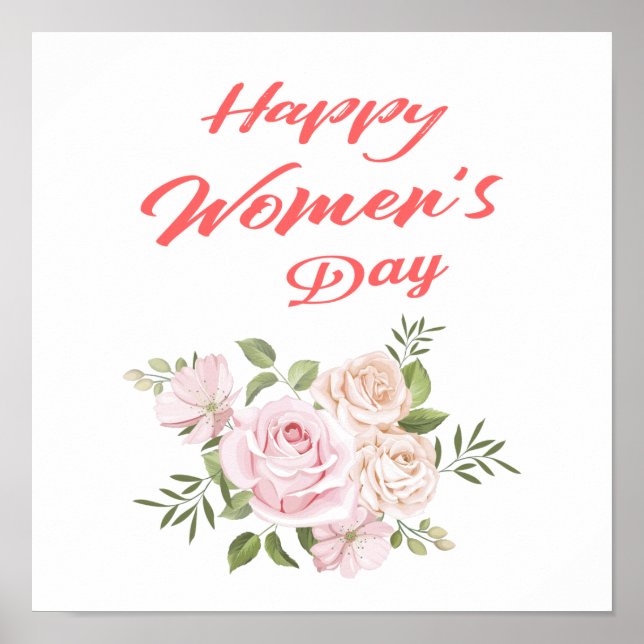 happy women's day square poster (Front)