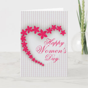 Happy women's day with flower heart card