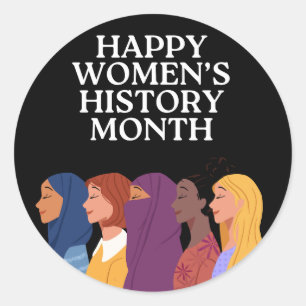 Happy Women's History Month Classic Round Sticker