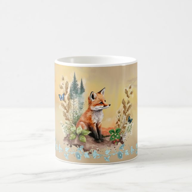 Happy Woodland Fox Mug Watercolor Look (Center)