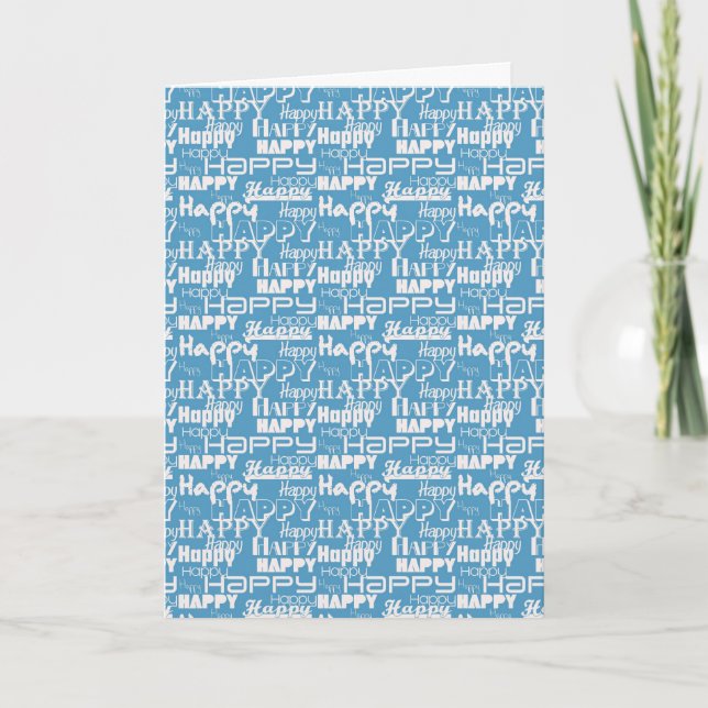 Happy Words Aqua Card (Front)