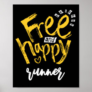 Happy Words With Yellow On Black Typography  Poster