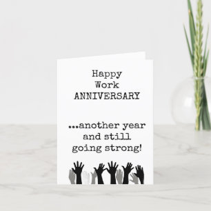 Happy Work Anniversary Card, Coworker, Boss, Team Thank You Card