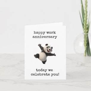 Happy Work Anniversary, Celebrate You, Panda Bear Card