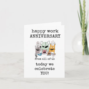 Happy Work Anniversary, Celebration Card, Cute Card