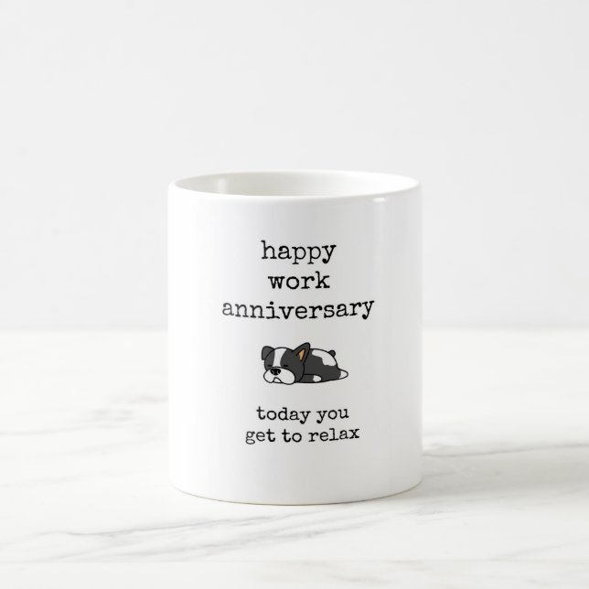 Happy Work Anniversary, Coworker, Boss Gift Coffee Mug (Center)