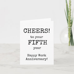 Happy Work Anniversary, Fifth Year Card