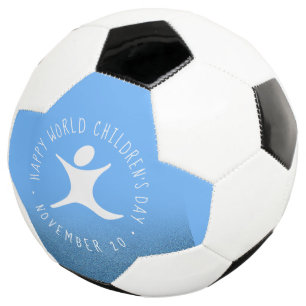 Happy World Children's Day Blue Glitter Football