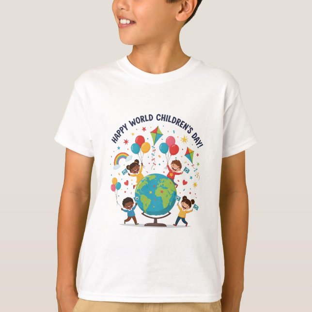 Happy world children's day T-shirt for Boys (Front)