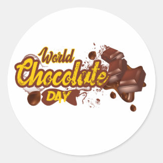 Happy World Chocolate Day Classic Round Sticker