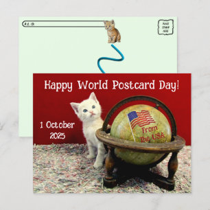 Happy World Postcard Day With Tuffy McStuff - Cat
