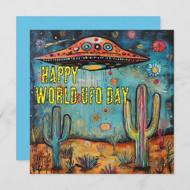 Happy World UFO Day Card (Front/Back)