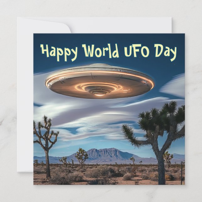 Happy World UFO Day  Holiday Card (Front)