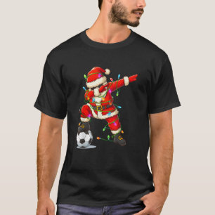 Happy Xmas Dabbing Santa Soccer Christmas Pajamas T-Shirt