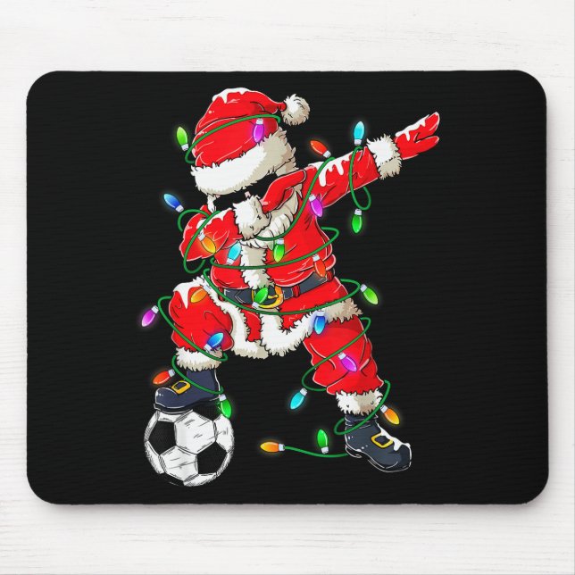 Happy Xmas Dabbing Santa Soccer Christmas Pyjamas  Mouse Mat (Front)