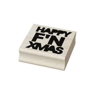 Happy Xmas humour Rubber Stamp