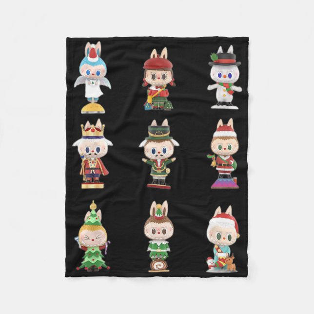 Happy Xmas Labubu Lover Cute Labubu The Monsters C Fleece Blanket (Front)