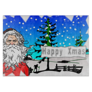 "HAPPY XMAS" SANTA CLAUS CUTTING BOARD