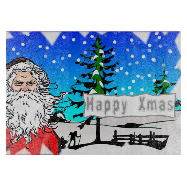 "HAPPY XMAS" SANTA CLAUS CUTTING BOARD (Front)