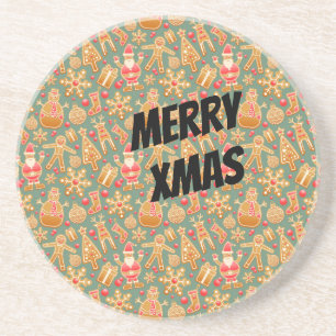 Happy Xmas Symbols Coaster