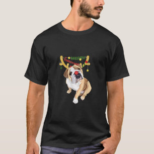 Happy Xmas tee Bulldogs with Antlers ugly Christma