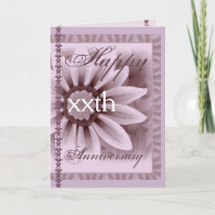 Happy xxth Year Anniversary LAVENDER Flower Card